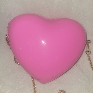 Bright pink heart shaped silicone purse